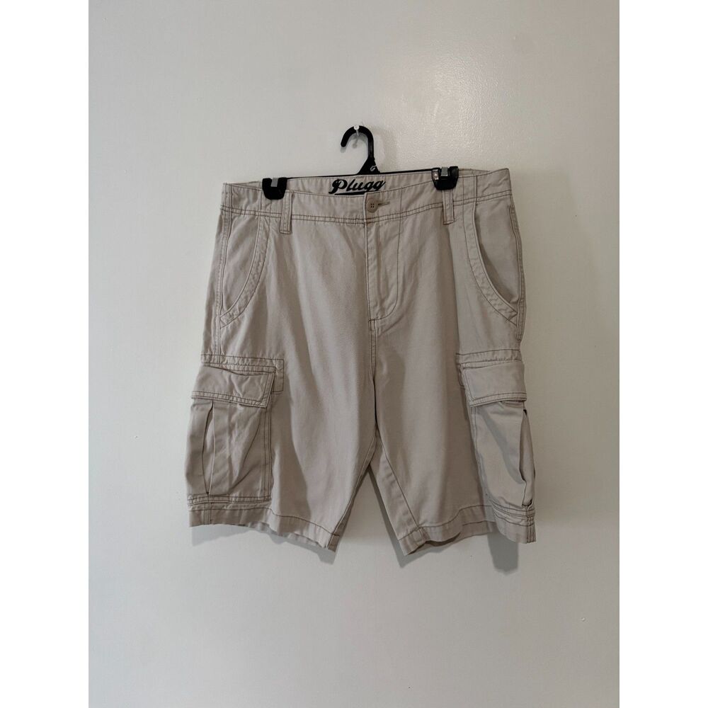 Plugg Light Khaki Tan Cargo Shorts Size 33